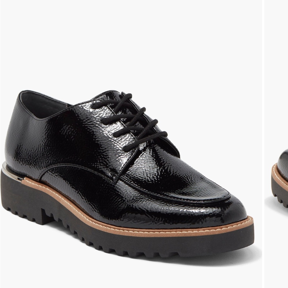 Franco Sarto Black Patent Leather Loafers